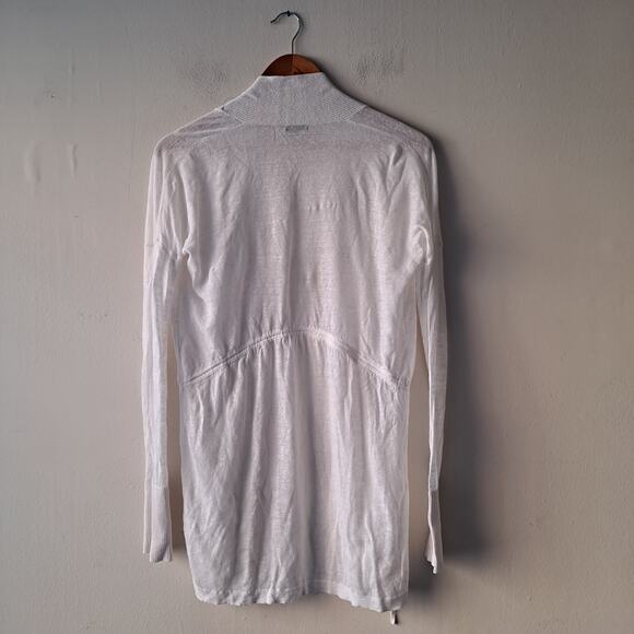 Club Monaco Open Front Cardigan Sweater Drawstring Waist White Women's Size XS - Picture 4 of 10